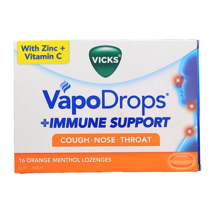 Jual Vicks Vapodrops Immune Support Cough Nose Throat Orange