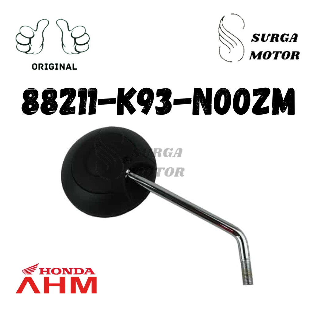 Kaca Lensa Spion Kanan atau Kiri Scoopy Hitam Doff Dof K2F 2021 2022 Sepion Aksesoris Right Left Mot