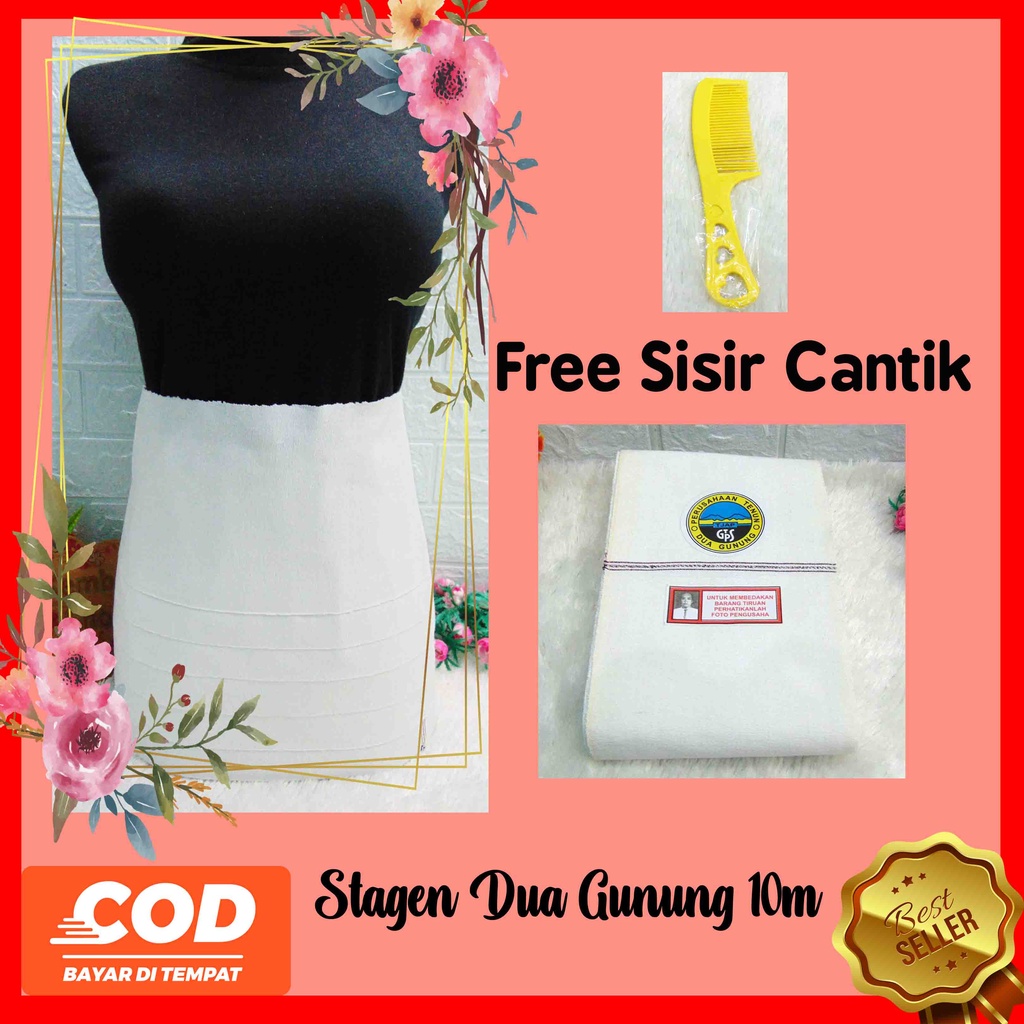 FREE SISIR CANTIK Stagen 10m Cap Dua Gunung Kualitas No.1