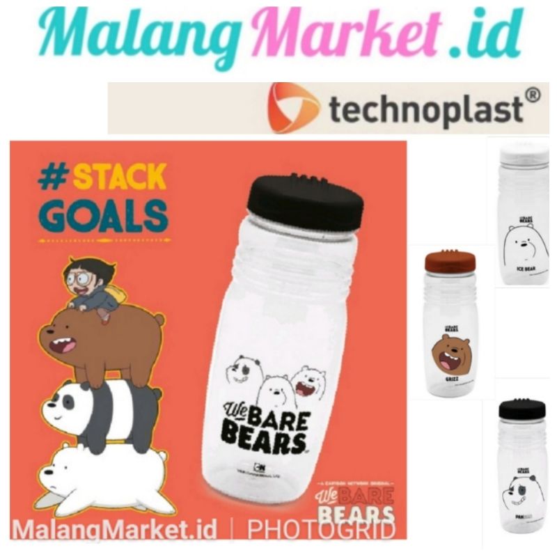 Technoplast We Bare Bears Botol Minum Technoplast We Bare Bears Bottle _ Malangmarket.id