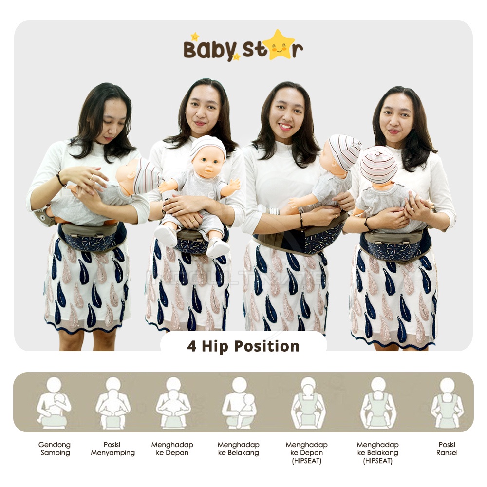Gendongan Hipseat Bayi 7in1 Multifungsi BABY STAR DENGAN TOPI Gendongan Bayi Depan Hipseat Baby Carrier 7 Posisi Model Terbaru Geos Gendongan Hip Seat Gendongan Bayi Samping Multifungsi Instan Gendongan Anti Pegal