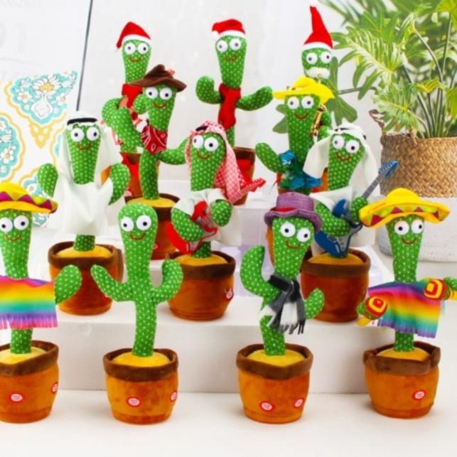 BONEKA KAKTUS GOYANG MENARI LED /BONEKA KAKTUS BICARA /DANCING CACTUS - Boneka Kaktus
