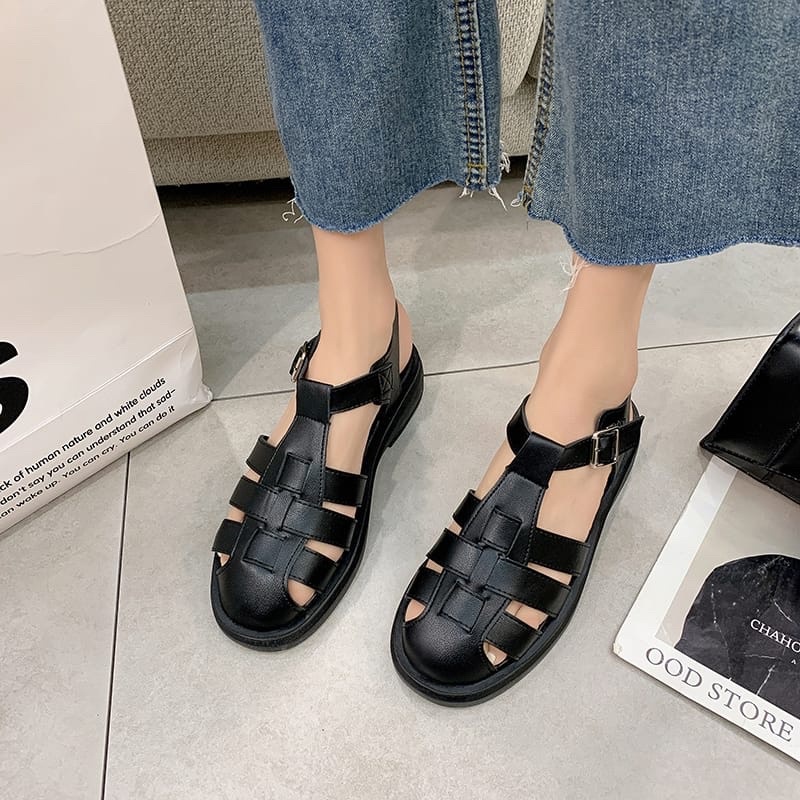 SN024 SANDAL TALI WEDGES WANITA IMPORT SANDAL MONOLIT TALI BELAKANG