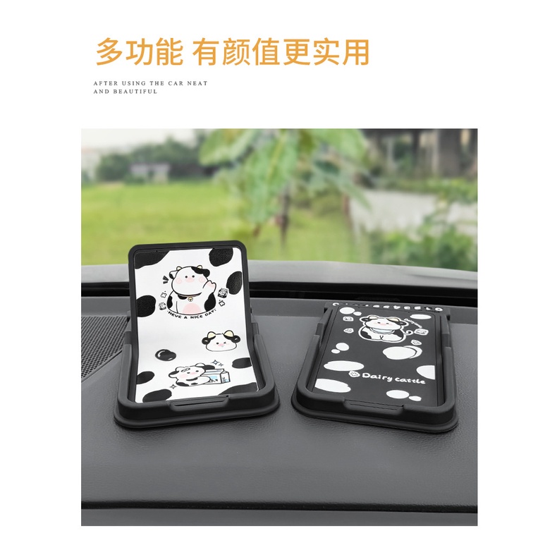 Bracket Dudukan Handphone Multifungsi Motif Kartun anti slip Untuk Aksesoris Mobil