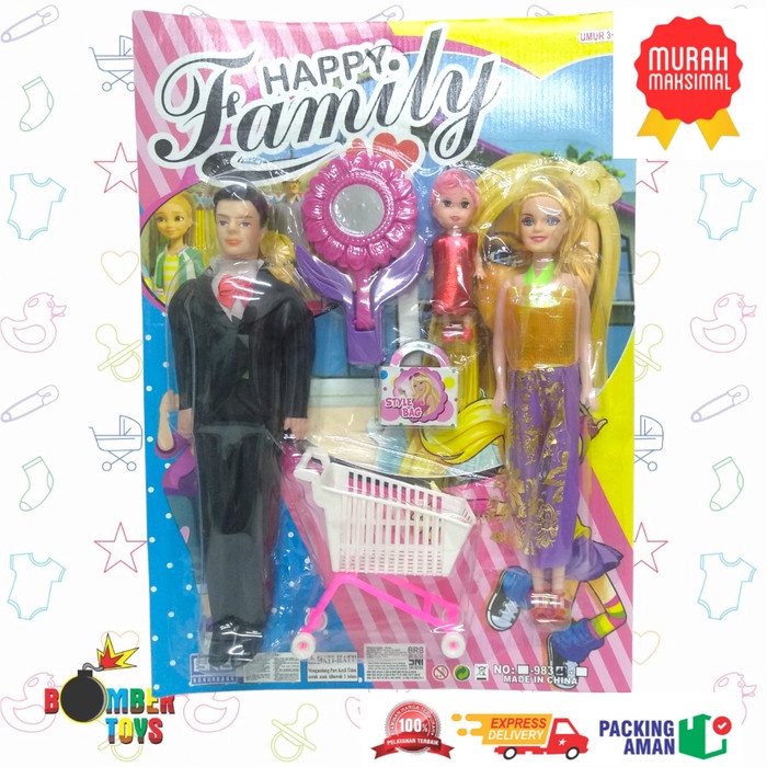 MAINAN ANAK BONEKA FAMILY KEN BERBIEE GANTI BAJU BERBIE BEAUTY 983-4