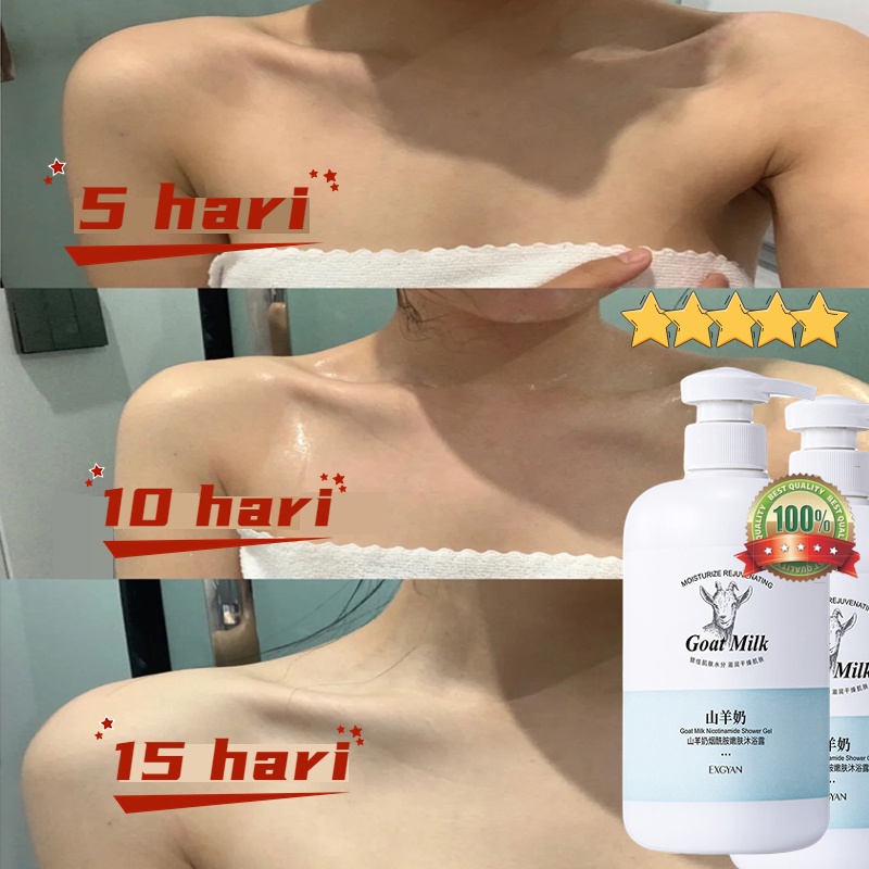 Sabun susu kambing Sabun susu domba Sabun mandi cair pemutih badan 800ML Sabun pemutih badan Sabun cair pemutih badan bpom Niacinamide Rejuvenating Body Wash, pembersihan mendalam yang efektif, pelembab dan pemutih