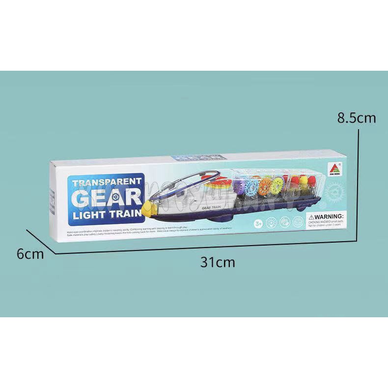 Mainan Kereta Api MRT Transparent Gear Light Train Huruf dan Angka