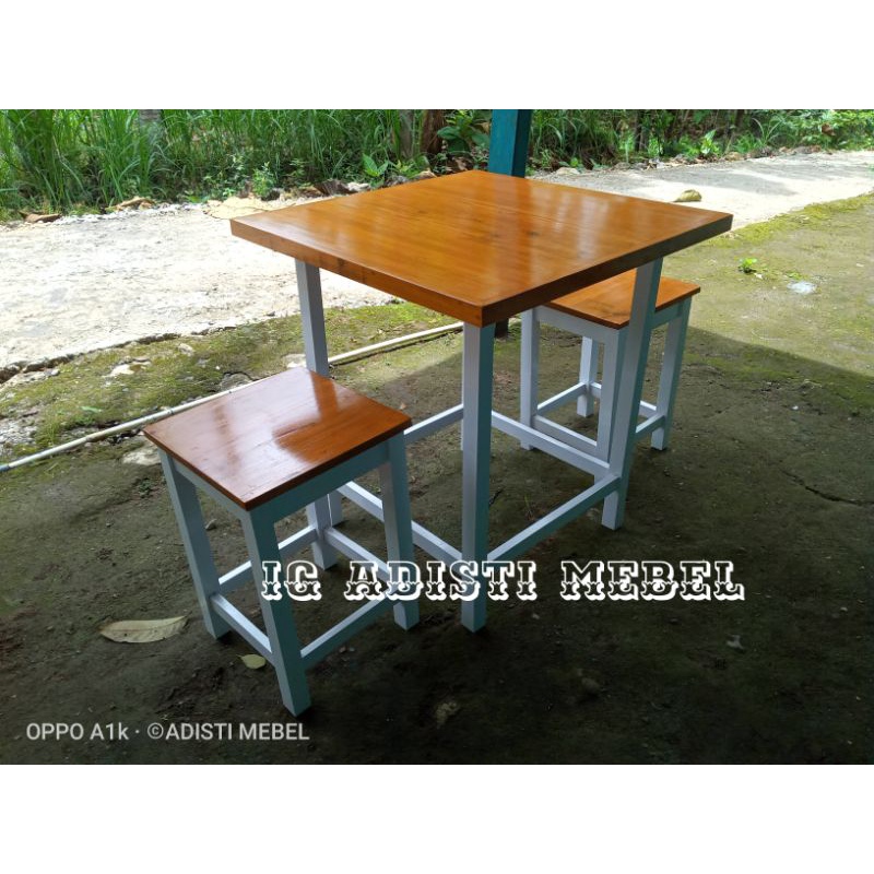 meja kursi cafe set 2 kursi kotak