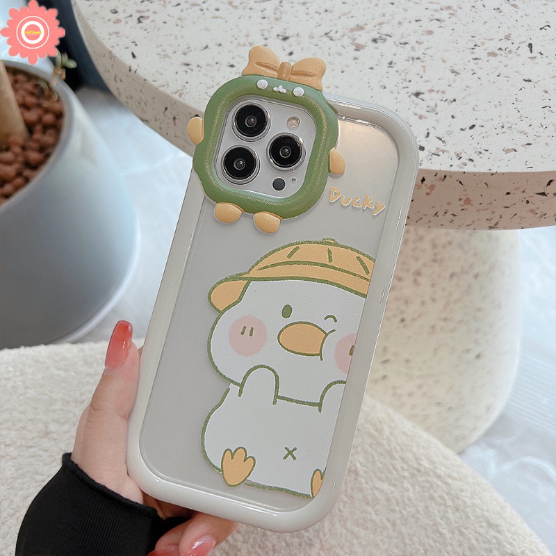 Soft Case Desain Kartun Bebek Monster 3D Untuk iPhone 11 12 7Plus 8Plus XR 13 14 Pro MAX 6 6S 14 Plus X XS MAX SE 2020