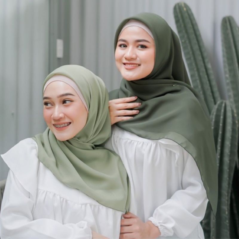 [COD] Kerudung Segi Empat Paris Polos Premium 50 Warna | Jahit 4 Sisi | Jilbab Hijab Paris Image 3