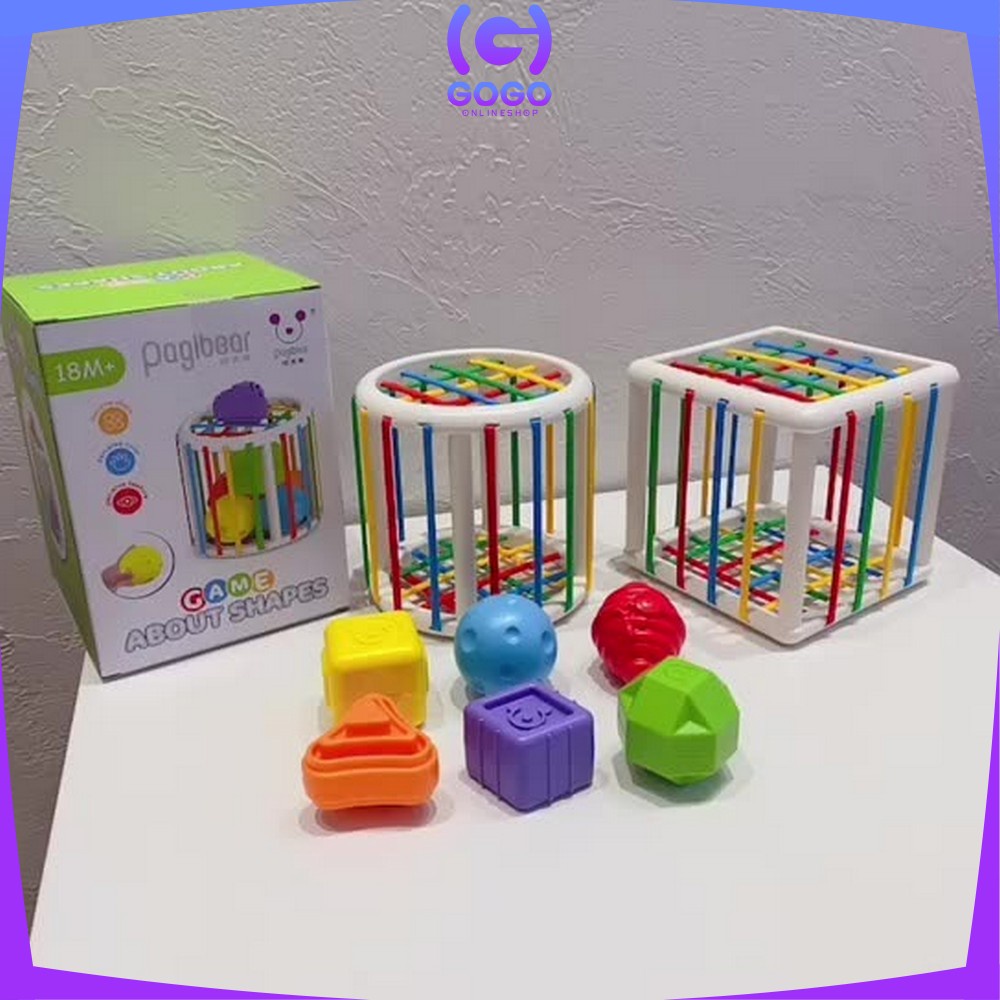 GOGO-M196 Mainan Rainbow Puzzle Kerincingan Bayi Sorting Puzzle Mainan Edukasi Anak Montessori Toys