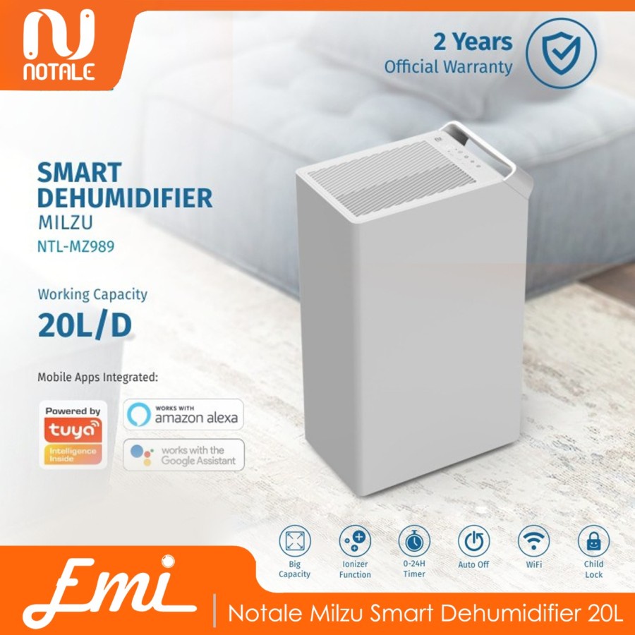 Notale Milzu Smart Dehumidifier 20L with Wifi Udara Anti Lembab ALT DT16C