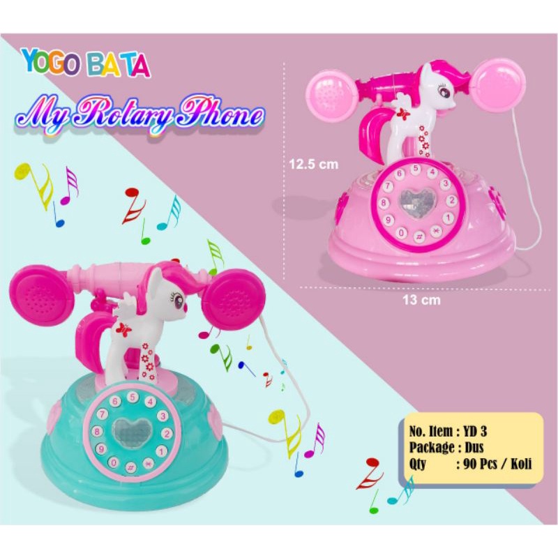 YD 3 - MAINAN ANAK MY ROTARY PHONE TELEPON BUNYI KUDA PONI