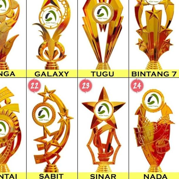 Piala / Trophy Murah Kaki 2 Kristal Perisai Marmer