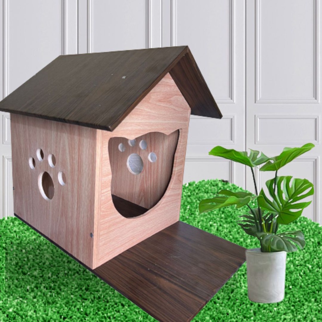 Rumah Kucing PREMIUM Cat House Kayu Hewan Peliharaan BESAR FEFARM