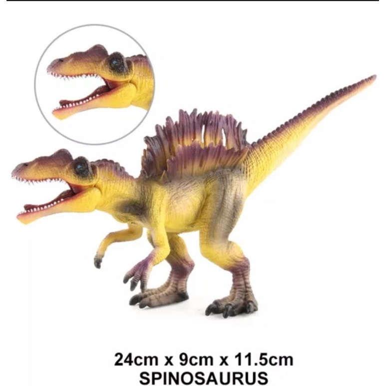 Figure Spinosaurus Triple Finned Mainan Dinosaurus Spinosaurus miniatur pajangan