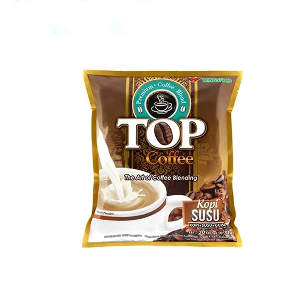 

GPM || TOP COFFEE MINUMAN KOPI BUBUK INSTAN KOPI SUSU 1 RENCENG ISI 10 SACHET