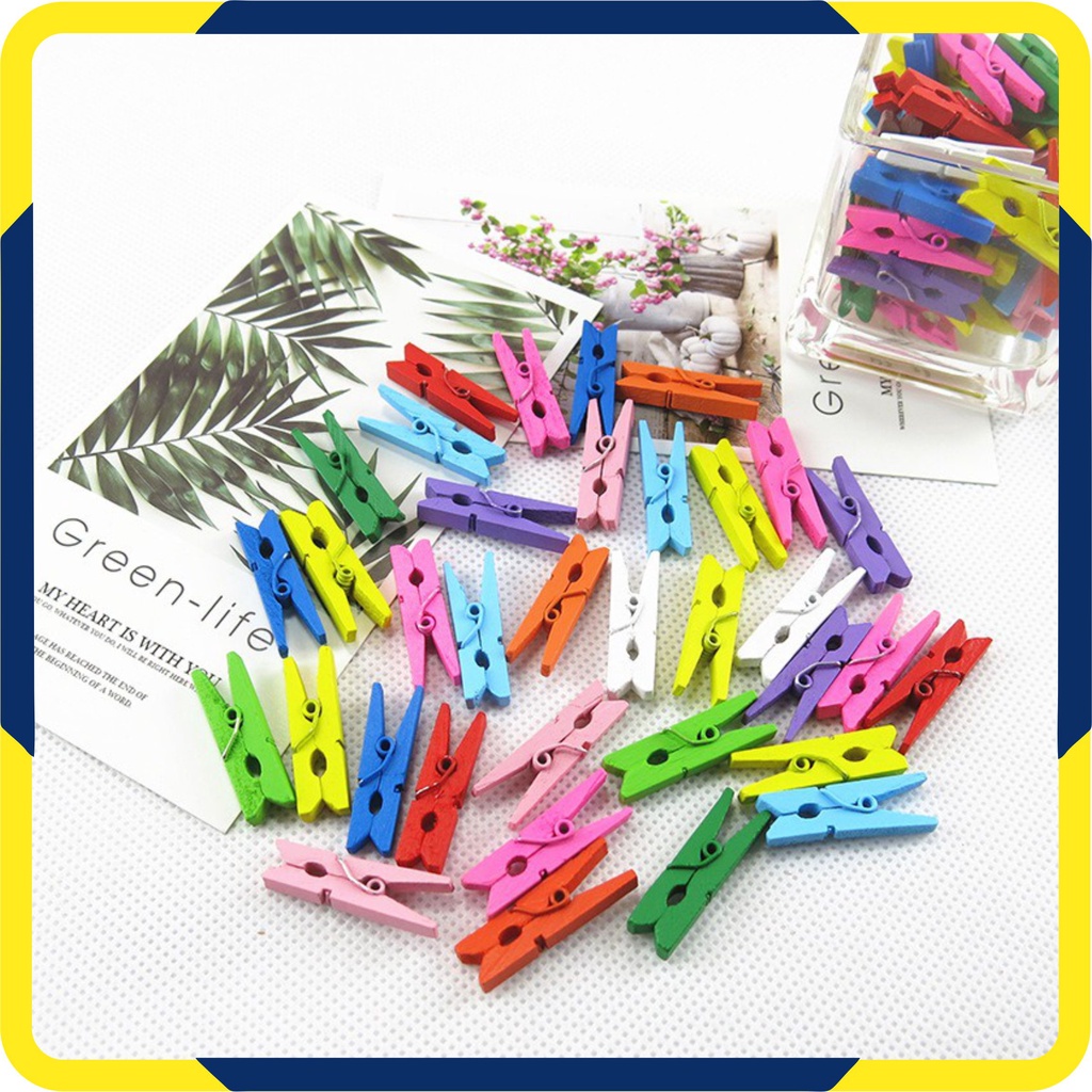 Murah Lebay S167 Jepitan Kayu Bingkai Foto Jepit Kayu Lampu Tumblr Hias Led Wooden Clip Klip Warna Warni