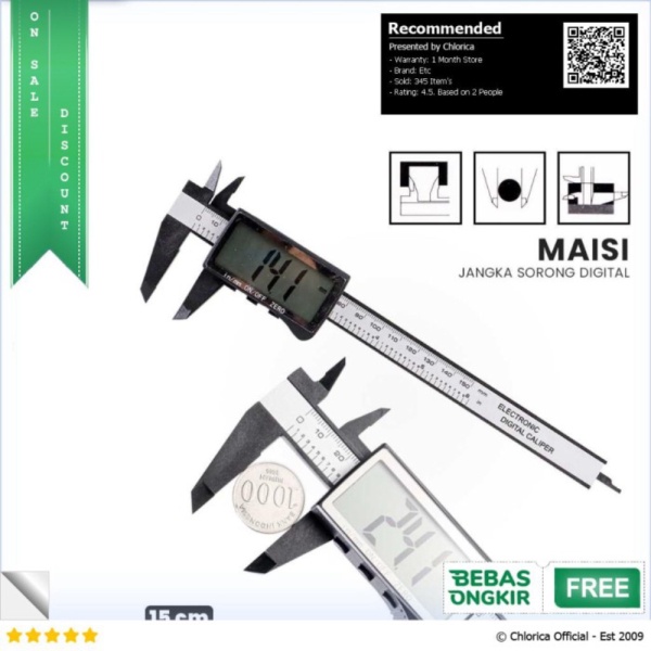

Jual Maisi Jangka Sorong Digital LCD Vernier Caliper 3 Buttons 15CM - SH20 - Hitam Etc Diskon