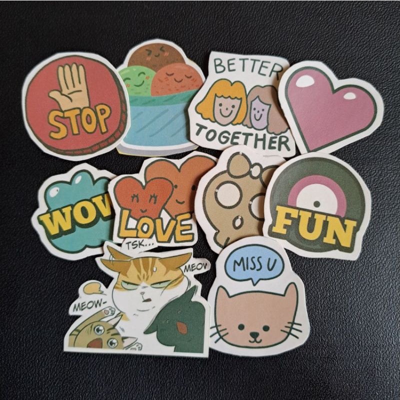 [GAMBAR RANDOM] 10PCS STIKER PACK AESTHETIC / STIKER GLOSSY / CUTTING STICKER / STIKER LUCU / STIKER