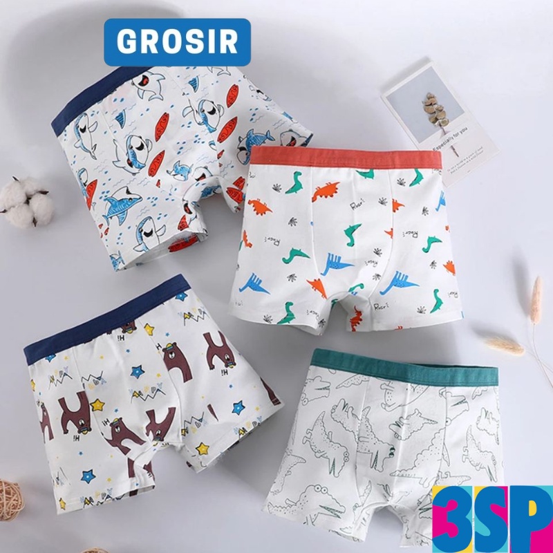 3SP | UWR80 Celana Dalam Boxer Anak Laki Laki Pakaian Dalam Anak Cowok Bahan Katun