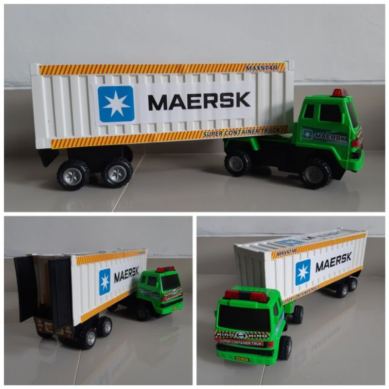 Mainan Mobil Truk Kontainer - Miniatur Mobilan Truck Ekspedisi Edukatif Anak Laki Cowok