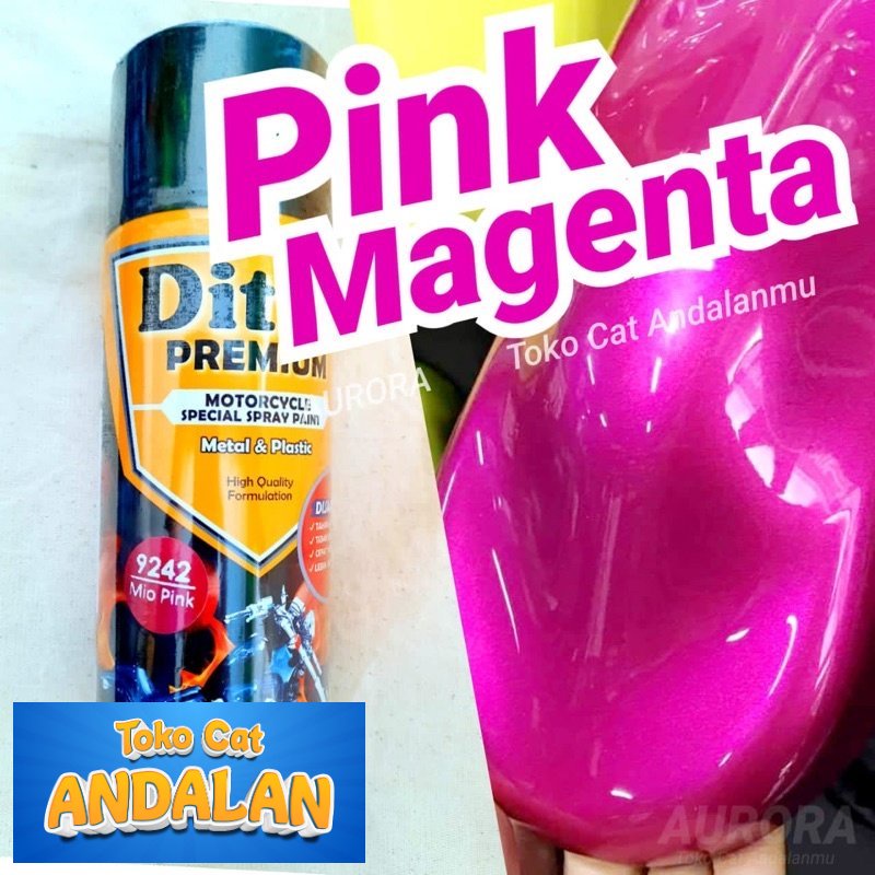 

Toko Andalan - Pilox Diton Premium 9242 Mio Pink Ping Magenta Merah Muda Cat Pilok Metalik Metallic Tahan Bensin | Toko Andalan Mobil dan Motol