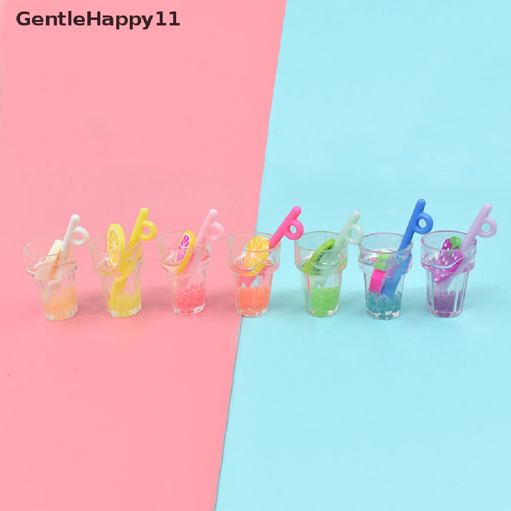 GentleHappy 5Pcs 1:12 Dollhouse scene decoration luminous fruit drink cup model id