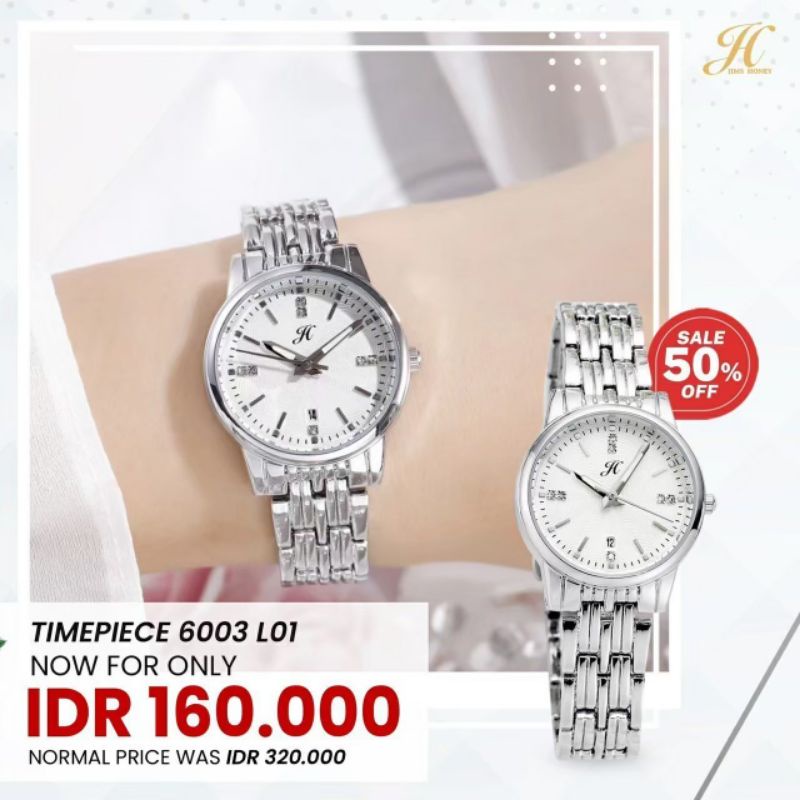 JIMS HONEY 6003 JAM TANGAN COUPLE ANTI AIR (FREE BOX KAYU EXCLUSIVE)