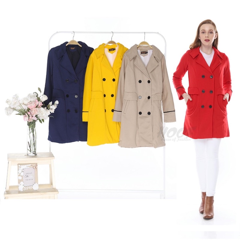 Jual PROMO Jaket mantel baju hangat wanita korea Jessie Shopee Indonesia