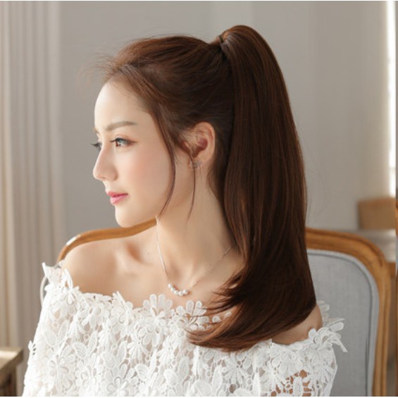 CPL hair clip on jepitan 60 cm ponytail lurus rambut palsu kuncir kuda