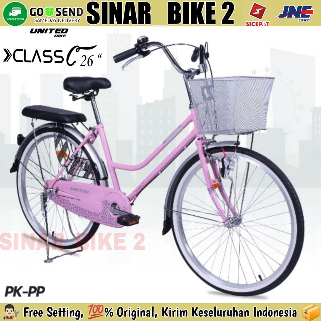 Sepeda Keranjang Dewasa UNITED CLASS C 26 Inch City Bike Mini New Keranjang Besi