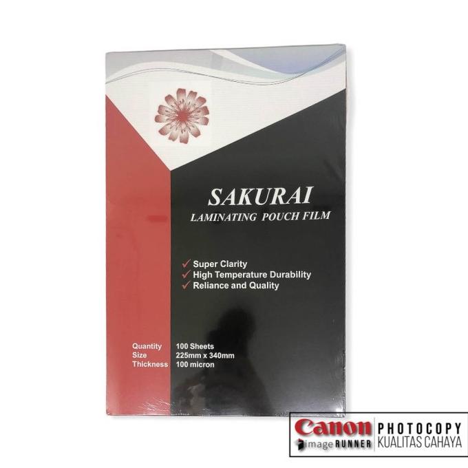 

Plastik Laminating SAKURAI F4 Folio 225mmx340mm 100 Micron