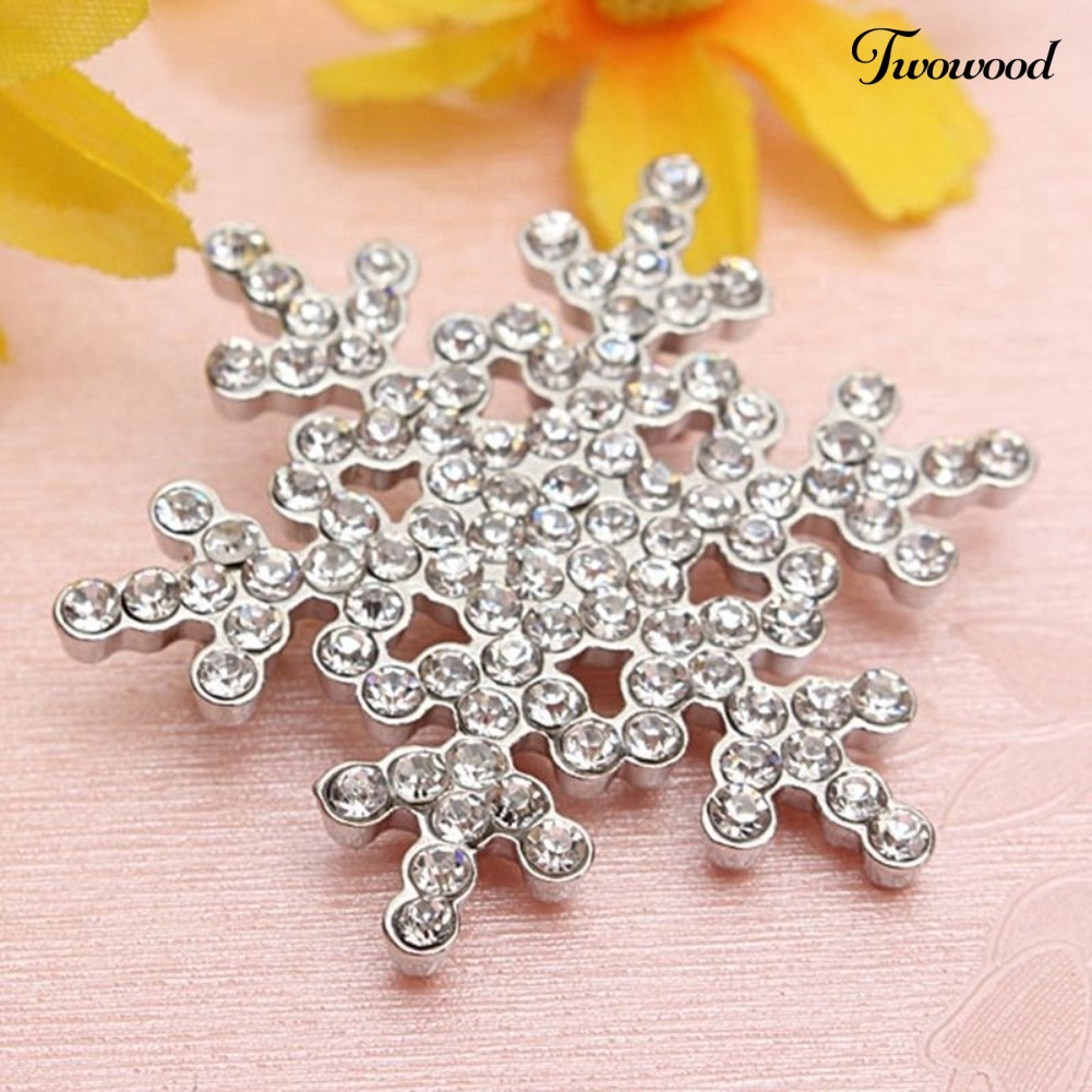 Bros Bentuk Snowflake Aksen Berlian Imitasi Untuk Wanita