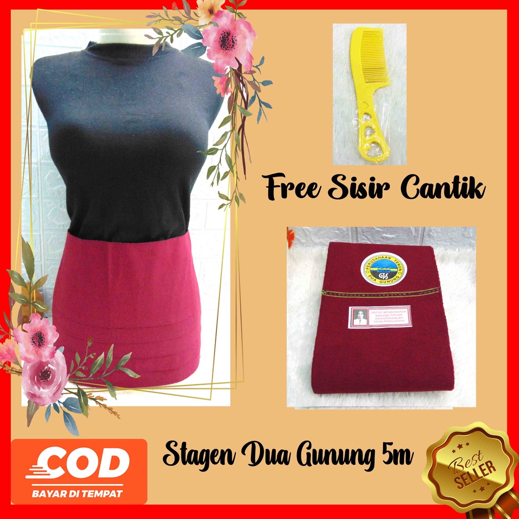 FREE SISIR CANTIK Stagen 5m Cap Dua Gunung Kualitas No.1