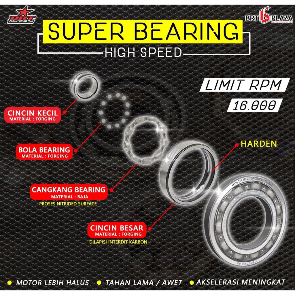 Promo 2110  Super Bearing BRT Klaher Karisma Kirana Suprax 125 Helm in 63/22 63/22 laher