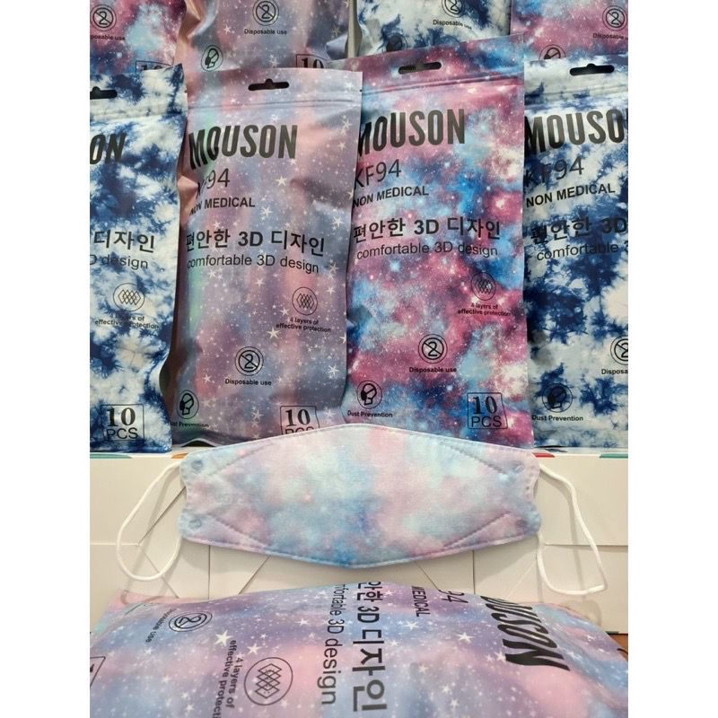 Masker Kf94 Marble Galaxy Masker Merah Putih Masker 4Ply MOUSON