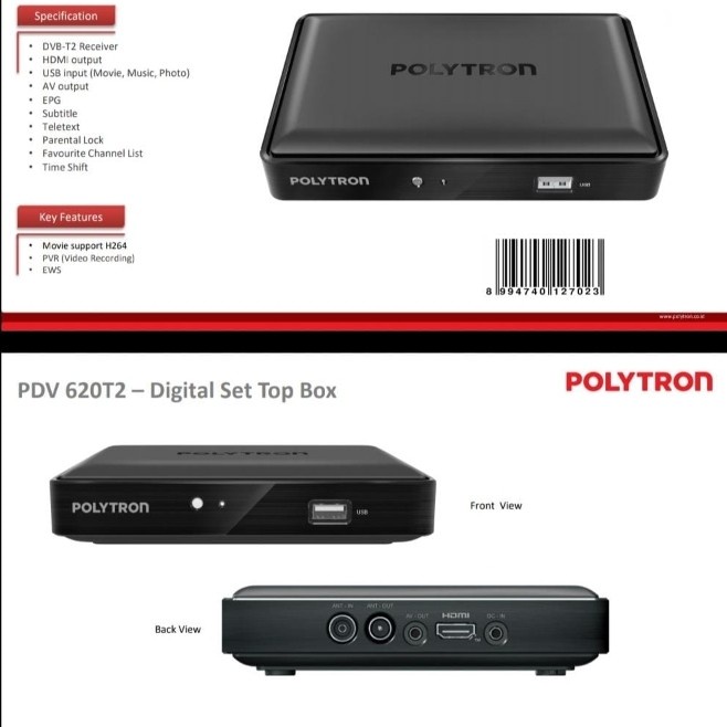 Set Top Box TV digital Polytron PDV 620T2