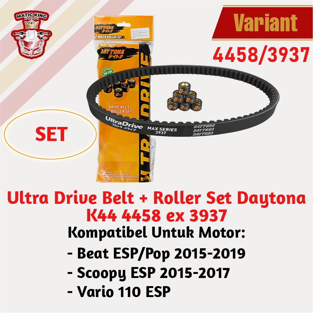 Vanbelt SET assy Beat Scoopy Spacy Karbu Daytona Ultra Drive Belt+Roller 4454 3513