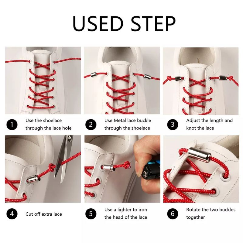 tali sepatu elastis dengan pengunci capslock praktis