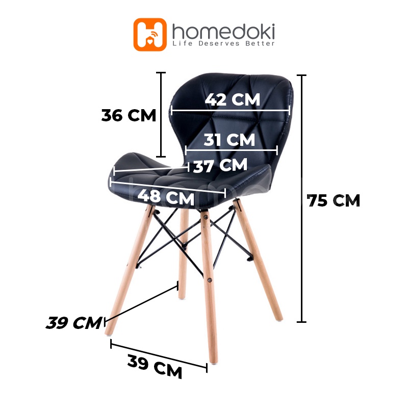 Homedoki YELLOW Kaki Kayu Solid Gaya Modern / Kursi Kerja / Kursi Kantor / Kursi Bar / Kursi Taman / Kursi Santai / Kursi Kantor /Bangku Kerja