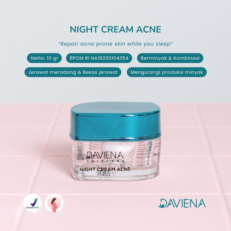 Jual DAVIENA Night Cream Acne Series ORIGINAL Shopee Indonesia