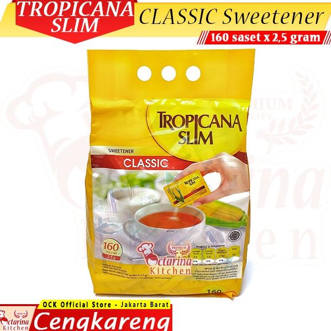 

Tropicana Slim CLASSIC 160 sachet @2,5 gram - Sweetener / Gula Jagung