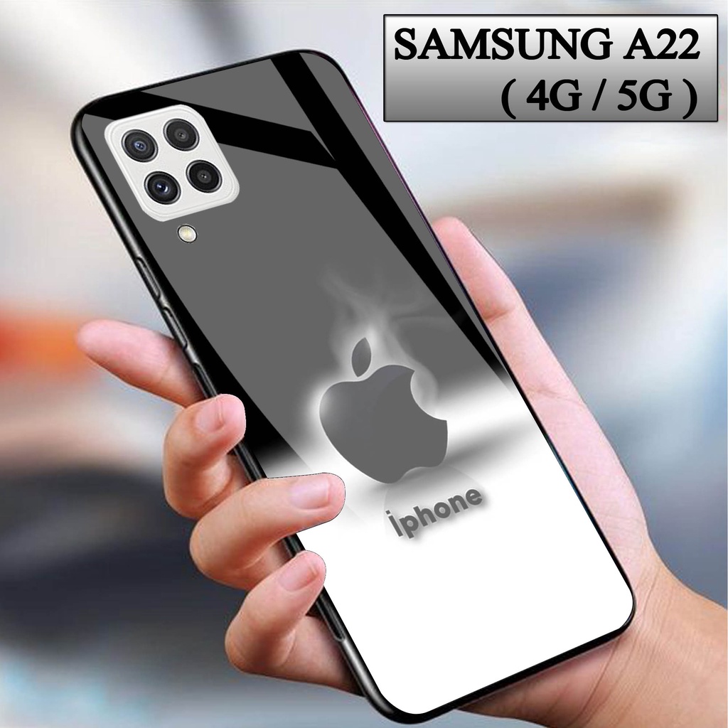 Softcase Glass Kaca Samsung A22 4G/5G - Case Hp Pelindung Handphone  Samsung A22 4G/5G [ A34].