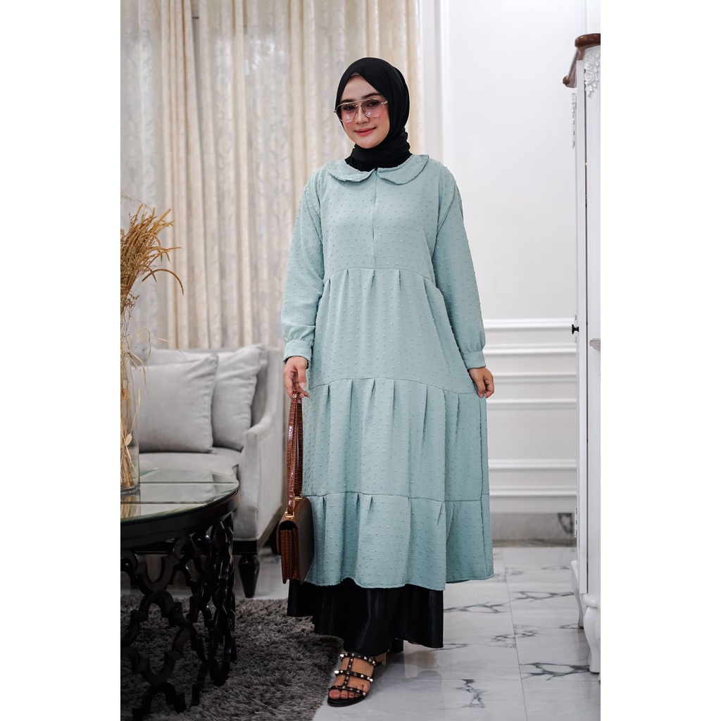 PIK - Tunik Gamia (KERAH BULAT) /Mini Dress Muslim/ Pakaian Wanita/ Tunik Jumbo