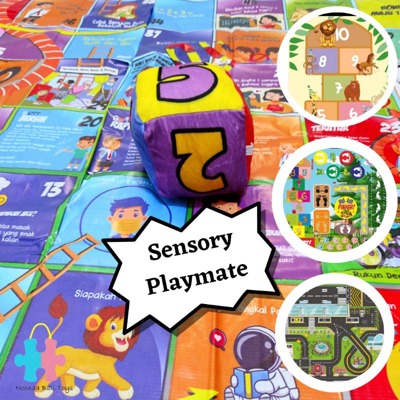 Sensory Playmat Mainan Sensory Engklek Tapak Gunung Ular Tangga Jumbo Roadmap