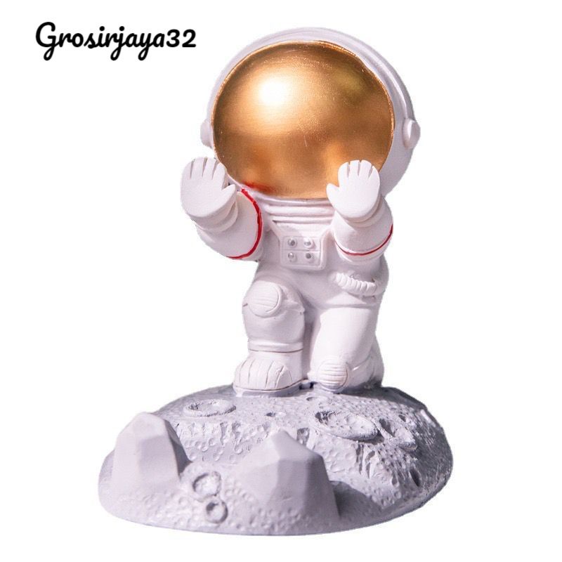 Phone Holder Hp motif Astronot HD60 HD-60 stand Handphone dudukan hape di meja hiasan ruangan penyangga Henpon bentuk astronaut