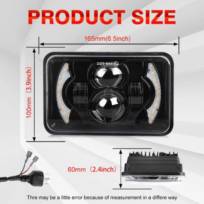 Lampu daymaker kotak sabit 4x6 inchi motor Rx king GL win