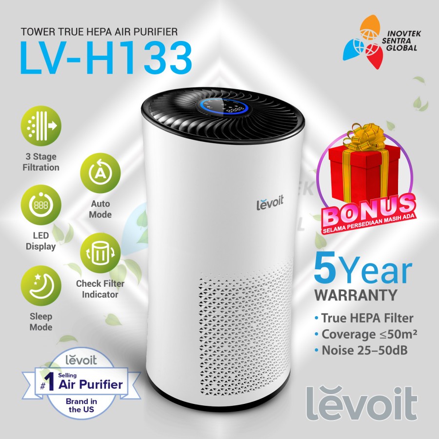 Levoit LV-H133 Air Purifier True HEPA Filter - Garansi Resmi