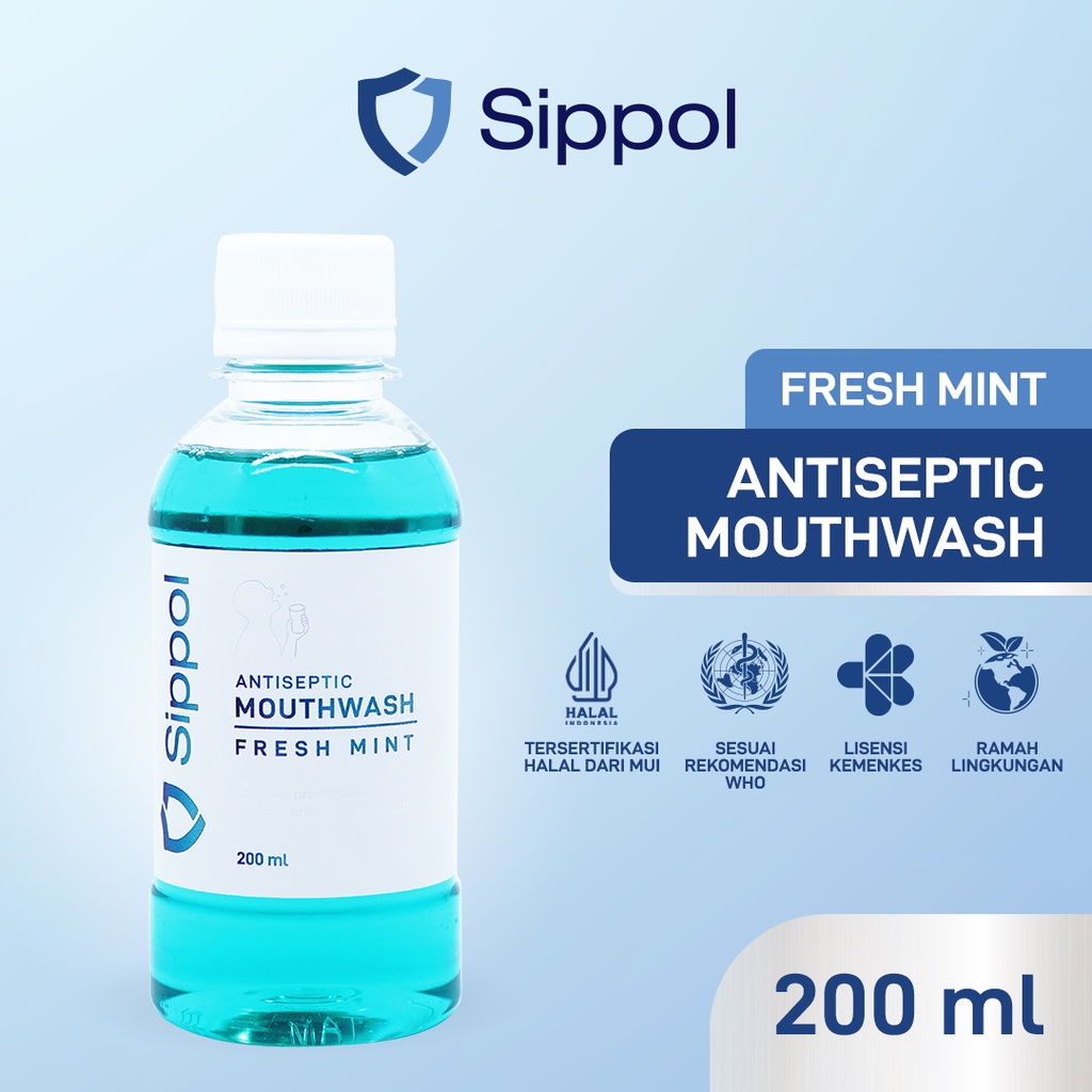 Sippol Antiseptic Mouthwash 200 ml (Fresh Mint)